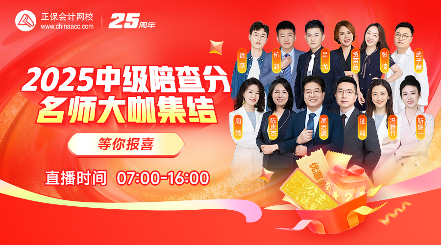 2025中级陪查分·名师大咖集结
