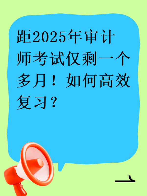 距2025年审计师考试仅剩一个多月！如何高效复习？