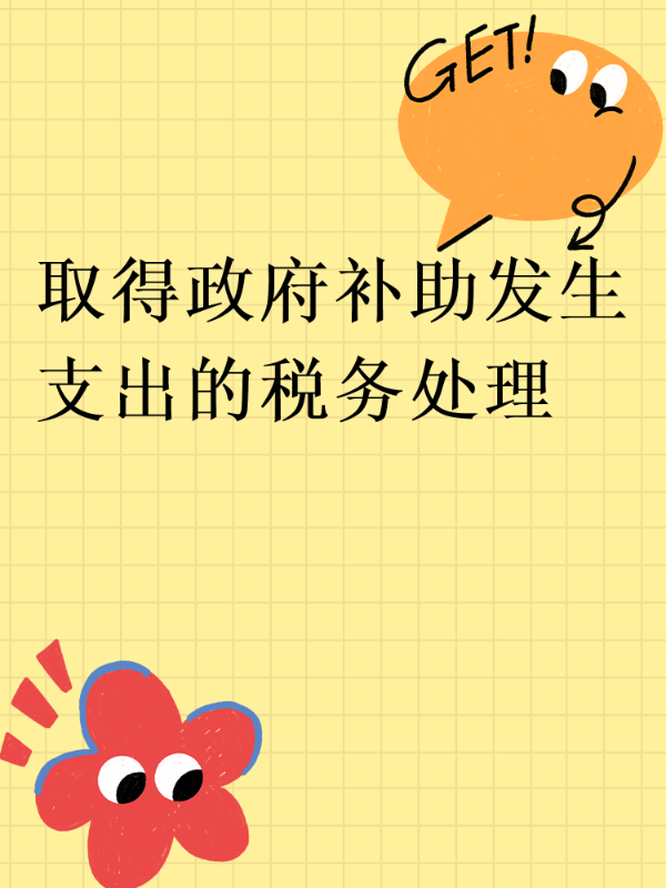 取得政府补助发生支出的税务处理