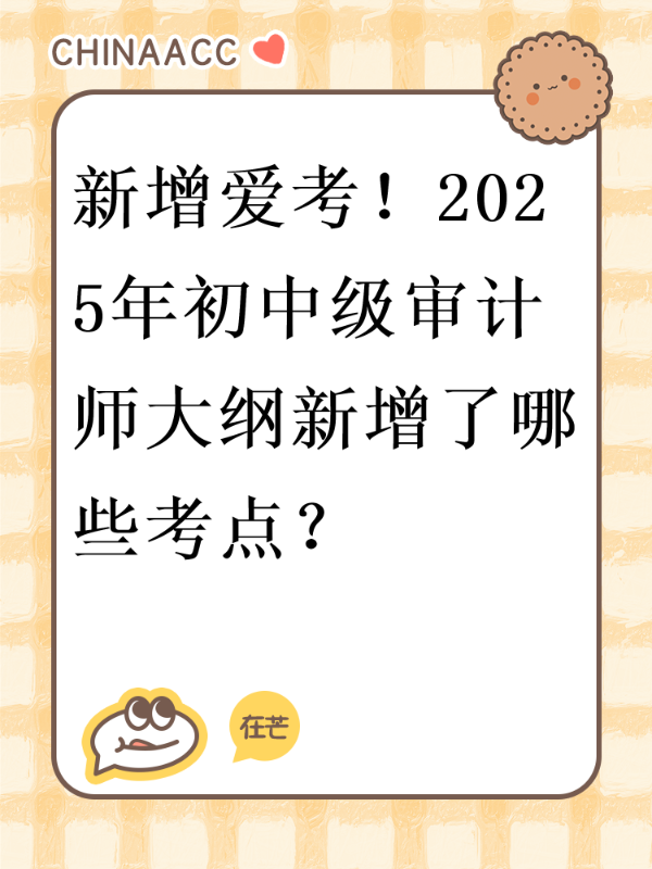 新增爱考！2025年初中级审计师大纲新增了哪些考点？