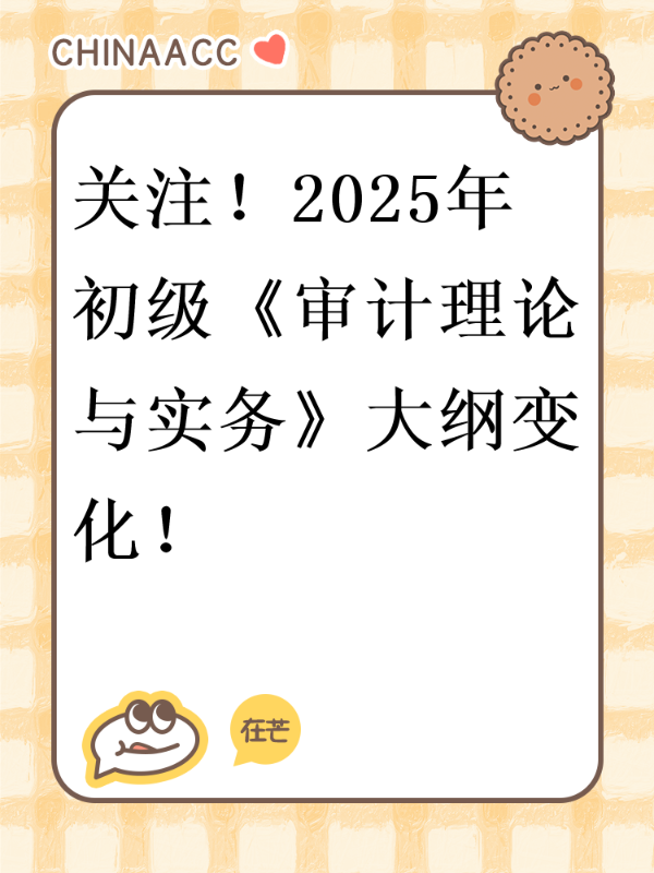 关注！2025年初级《审计理论与实务》大纲变化！