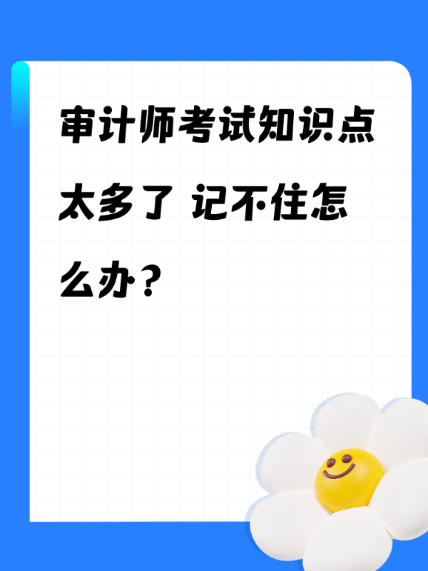 审计师考试知识点太多了 记不住怎么办？