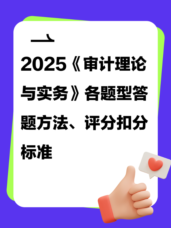 2025《审计理论与实务》各题型答题方法、评分扣分标准