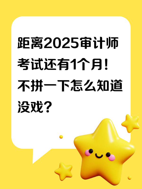 距离2025审计师考试还有1个月！不拼一下怎么知道没戏？