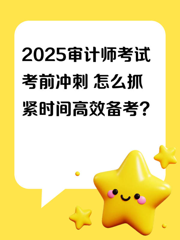 2025审计师考试考前冲刺 怎么抓紧时间高效备考？