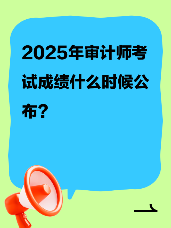 2025年审计师考试成绩什么时候公布？