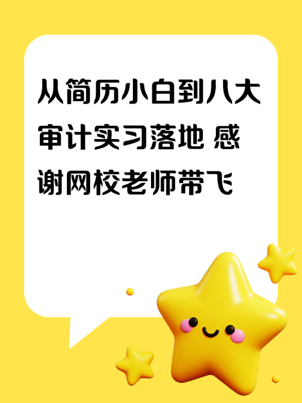 从简历小白到八大审计实习落地 感谢网校老师带飞