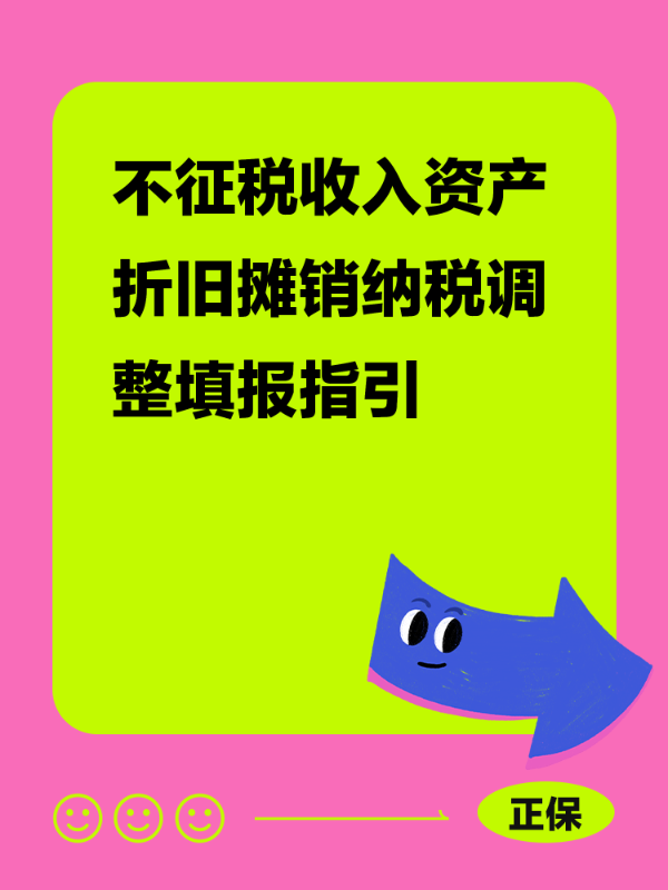 不征税收入资产折旧摊销纳税调整填报指引