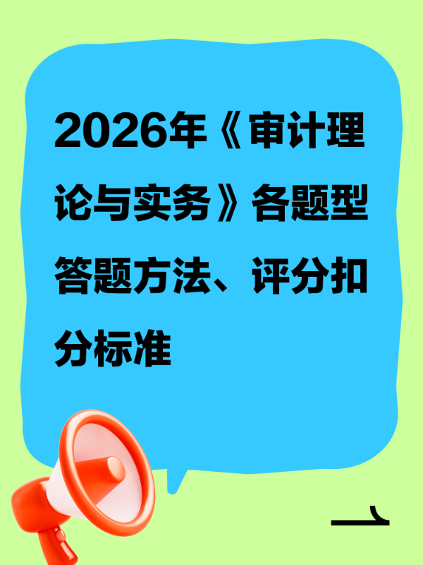 2026年《审计理论与实务》各题型答题方法、评分扣分标准