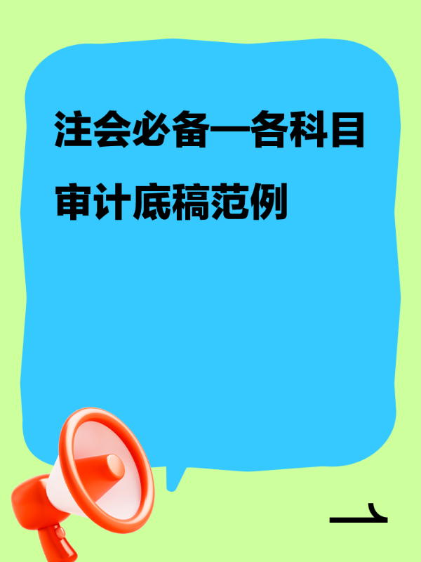 注会必备—各科目审计底稿范例