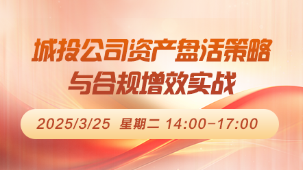 财税直播课-25年3月25日直播：城投公司资产盘活策略与合规增效实战